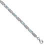 Sterling Silver Rhodium-plated Aquamarine and Diamond Bracelet