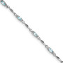 Sterling Silver Rhodium-plated Aquamarine and Diamond Bracelet