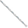 Sterling Silver Rhodium-plated Aquamarine and Diamond Bracelet