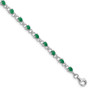 Sterling Silver Rhodium-plated Emerald and Diamond Bracelet