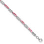 Sterling Silver Rhodium-plated Pink Tourmaline and Diamond Bracelet