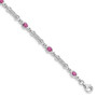 Sterling Silver Rhodium-plated Pink Tourmaline and Diamond Bracelet