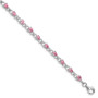 Sterling Silver Rhodium-plated Pink Tourmaline and Diamond Bracelet