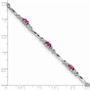 Sterling Silver Rhodium-plated Pink Tourmaline and Diamond Bracelet