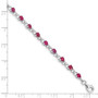 Sterling Silver Rhodium-plated Composite Ruby and Diamond Bracelet