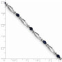 Sterling Silver Rhodium-plated Sapphire and Diamond Bracelet