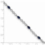 Sterling Silver Rhodium-plated Sapphire and Diamond Bracelet