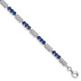 Sterling Silver Rhodium-plated Sapphire and Diamond Bracelet