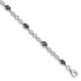 Sterling Silver Rhodium-plated Sapphire and Diamond Bracelet