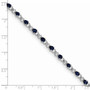 Sterling Silver Rhodium-plated Sapphire and Diamond Bracelet