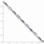 Sterling Silver Rhodium-plated Tanzanite and Diamond Bracelet