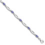 Sterling Silver Rhodium-plated Tanzanite and Diamond Bracelet