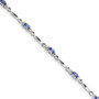 Sterling Silver Rhodium-plated Tanzanite and Diamond Bracelet