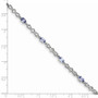 Sterling Silver Rhodium-plated Tanzanite and Diamond Bracelet