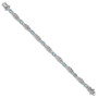 Sterling Silver Rhodium-plated Aquamarine & Diamond Bracelet