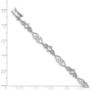 Sterling Silver Rhodium-plated Diamond Aquamarine Bracelet