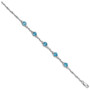 Sterling Silver Rhodium-plated Lt. Swiss Blue Topaz & Diamond Bracelet