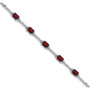 Sterling Silver Rhodium-plated Garnet & Diamond Tennis Bracelet