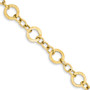 14K Polished and Textured Fancy Link Bracelet