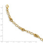 14K Polished and Textured Fancy Link Bracelet