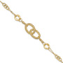 14K Polished and Textured Fancy Link Bracelet