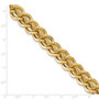 14K Polished and Textured Fancy Link Bracelet