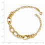 14K Polished and Textured Fancy Link Bracelet