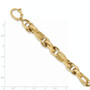 14K Polished and Textured Fancy Link Bracelet