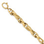 14K Polished and Textured Fancy Link Bracelet