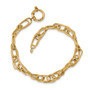 14K Polished and Textured Fancy Link Bracelet