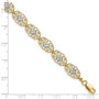 14k w/ Rhodium-Plated D/C Marquise w/ Scalloped Edge Bracelet