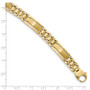 14k Two Toned Polished and Satin 8.5in Mens Link Bracelet