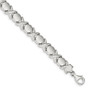 Sterling Silver Polished and Satin X and O Bracelet