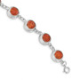 Sterling Silver Polished Round Red Synthetic Coral Bracelet
