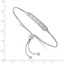 Sterling Silver Rhodium-plated Diamond Cut Adjustable Bracelet