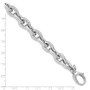 Sterling Silver Rhodium Plated Polished Link Bracelet