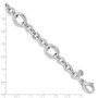 Sterling Silver Rhodium Plated Polished Link Bracelet