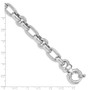 Sterling Silver Rhodium Plated Polished Link Bracelet