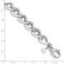 Sterling Silver Rhodium Plated Polished Link Bracelet