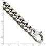 Sterling Silver Ruthenium/Antiqued Brushed Link Bracelet