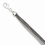 Sterling Silver 2 Strand with Black Rhodium Woven & Box Link Bracelet