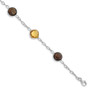 Sterling Silver Rhodium-plated Citrine & Smoky Quartz Bracelet