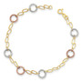 14k Tri-color Circles Bracelet