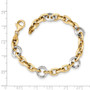 14k Two-tone Fancy Link 7 inch Bracelet