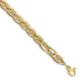 14K Gold Polished and Grooved w/ .5 in ext. Fancy Link Bracelet