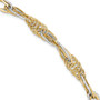 14k Two-tone Fancy Link Bracelet