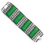 Stainless Steel Synthetic Jade Antiqued Bracelet