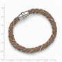 Stainless Steel Polished Rose IP-plated Mesh Twist Bracelet