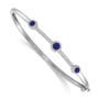 14k White Gold Diamond & Cabachon Sapphire Bangle