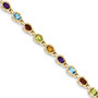 14k Gemstone Rainbow Bracelet